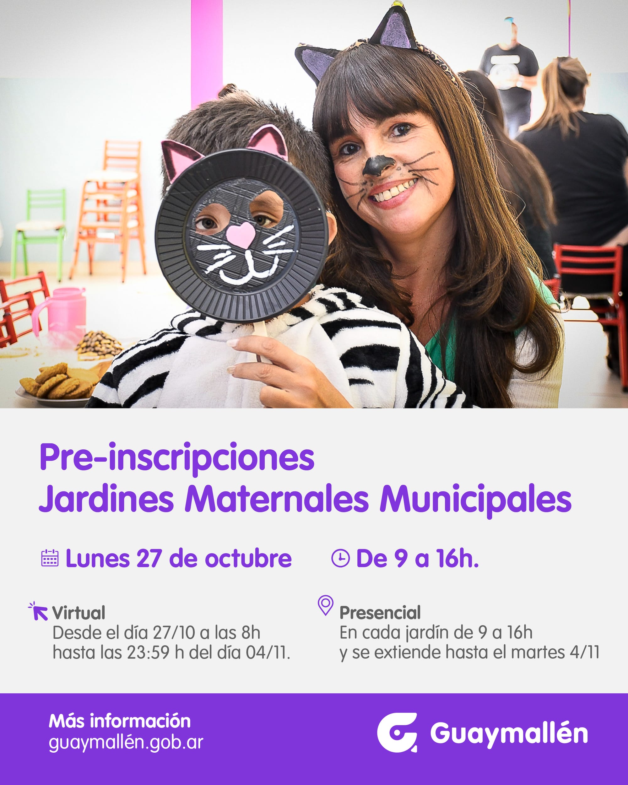 Comienzan las preinscripciones 2026 para los Jardines Maternales Municipales de Guaymallén