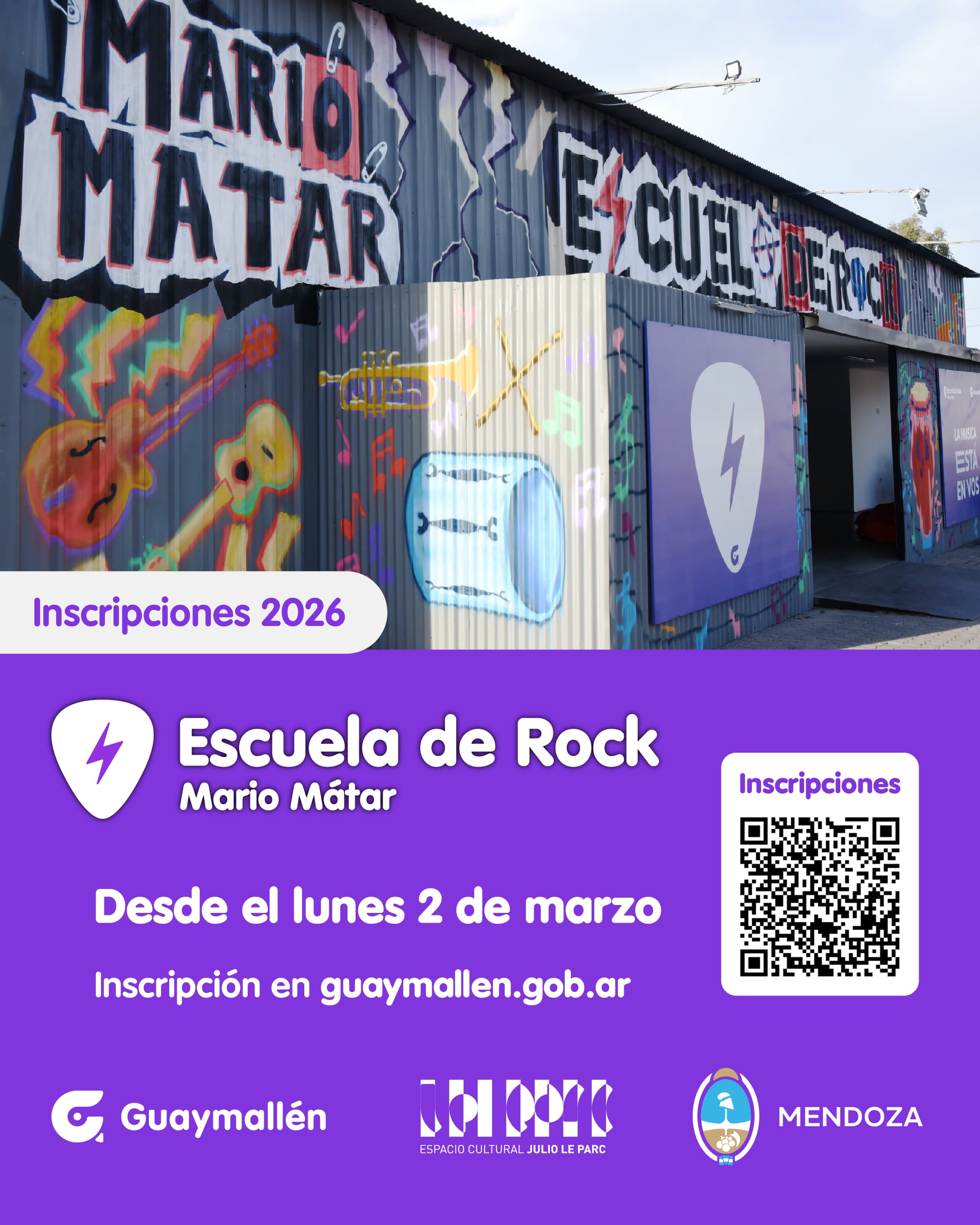 Comenzaron las inscripciones 2026 para la Escuela de Rock Mario Mátar