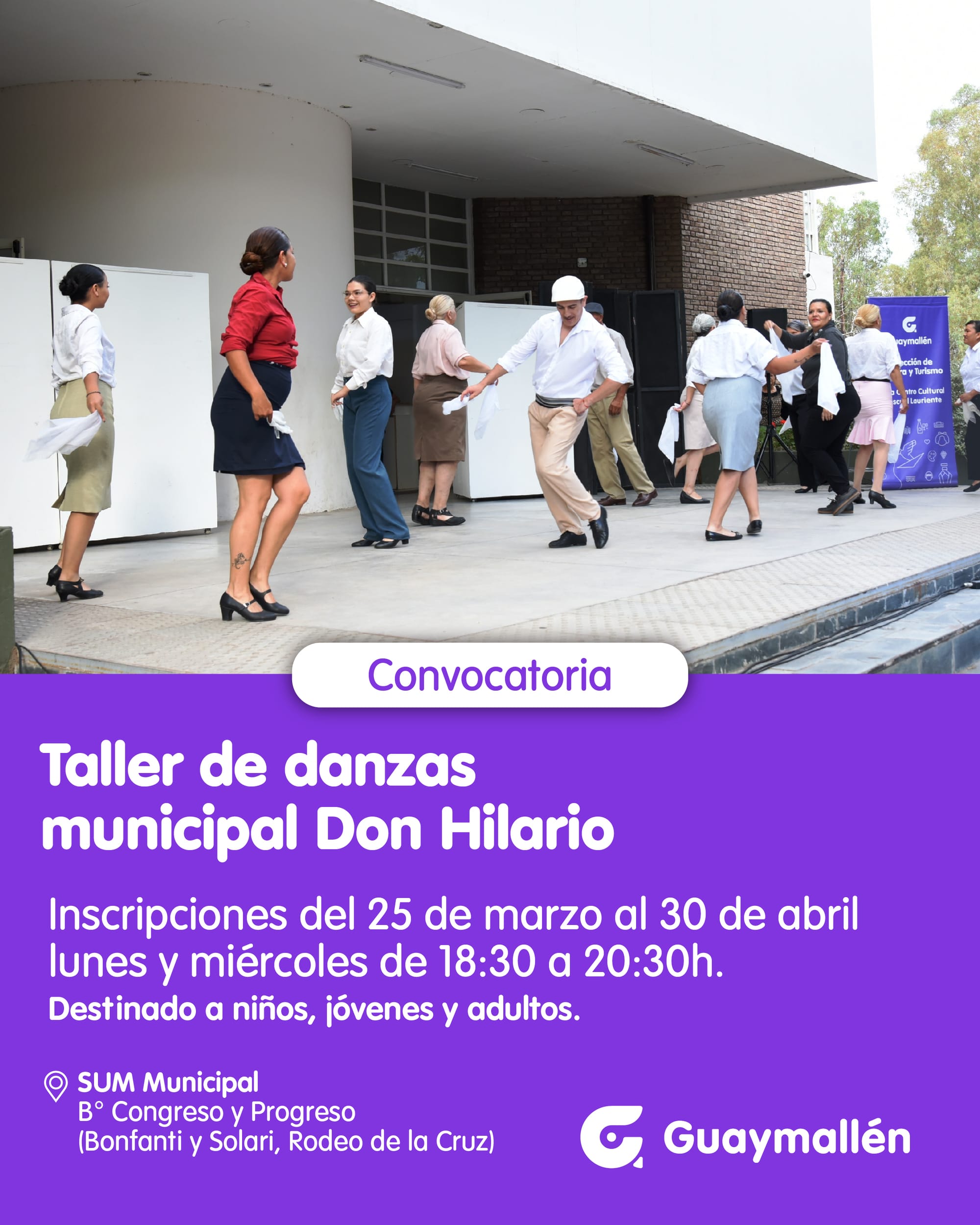 Comienzan las inscripciones para el Taller Municipal de Danzas Don Hilario