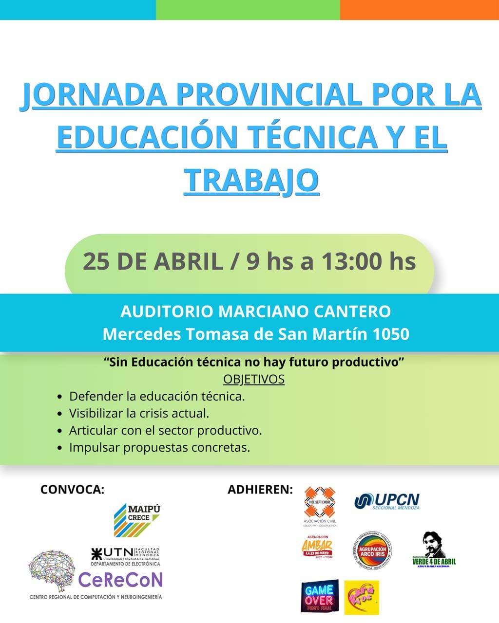 Maipú será sede de una jornada provincial sobre educación técnica y trabajo