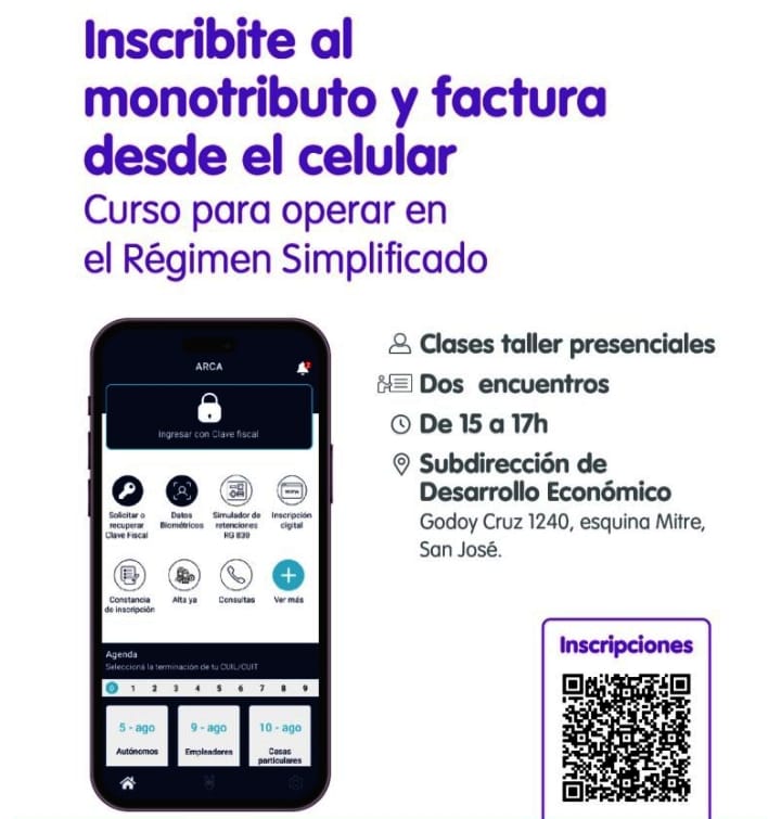 La Municipalidad de Guaymallén ofrece un curso sobre Régimen Simplificado del Monotributo