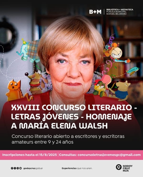 Godoy Cruz lanza el XXVIII concurso literario Letras Jovenes