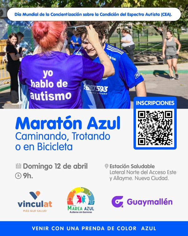 El 12 de abril llega la Maratón Azul, la carrera para concientizar sobre la Condición del Espectro Autista