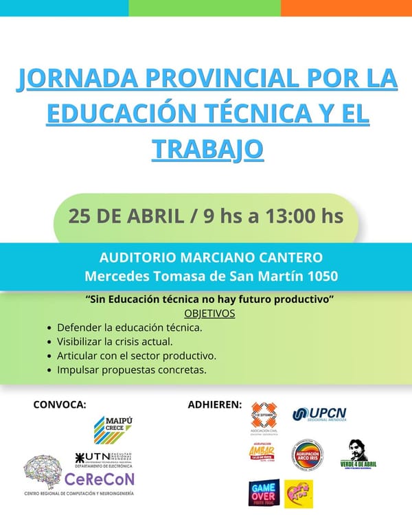 Maipú será sede de una jornada provincial sobre educación técnica y trabajo