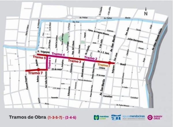 Comienzan las obras de Aysam en calle Yrigoyen: habrá cambios en el tránsito y desvíos del transporte público