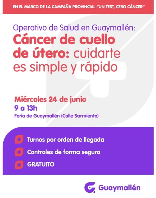 Operativo de salud en el Mercado Cooperativo de Guaymallén para prevenir el Cáncer de cuello de útero